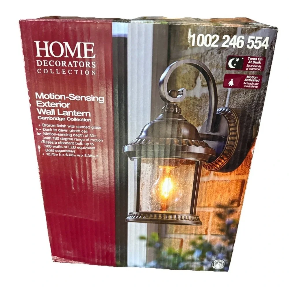 Home Decorators Collection 1-Light Bronze 12.75 in Wall Mount Lantern New